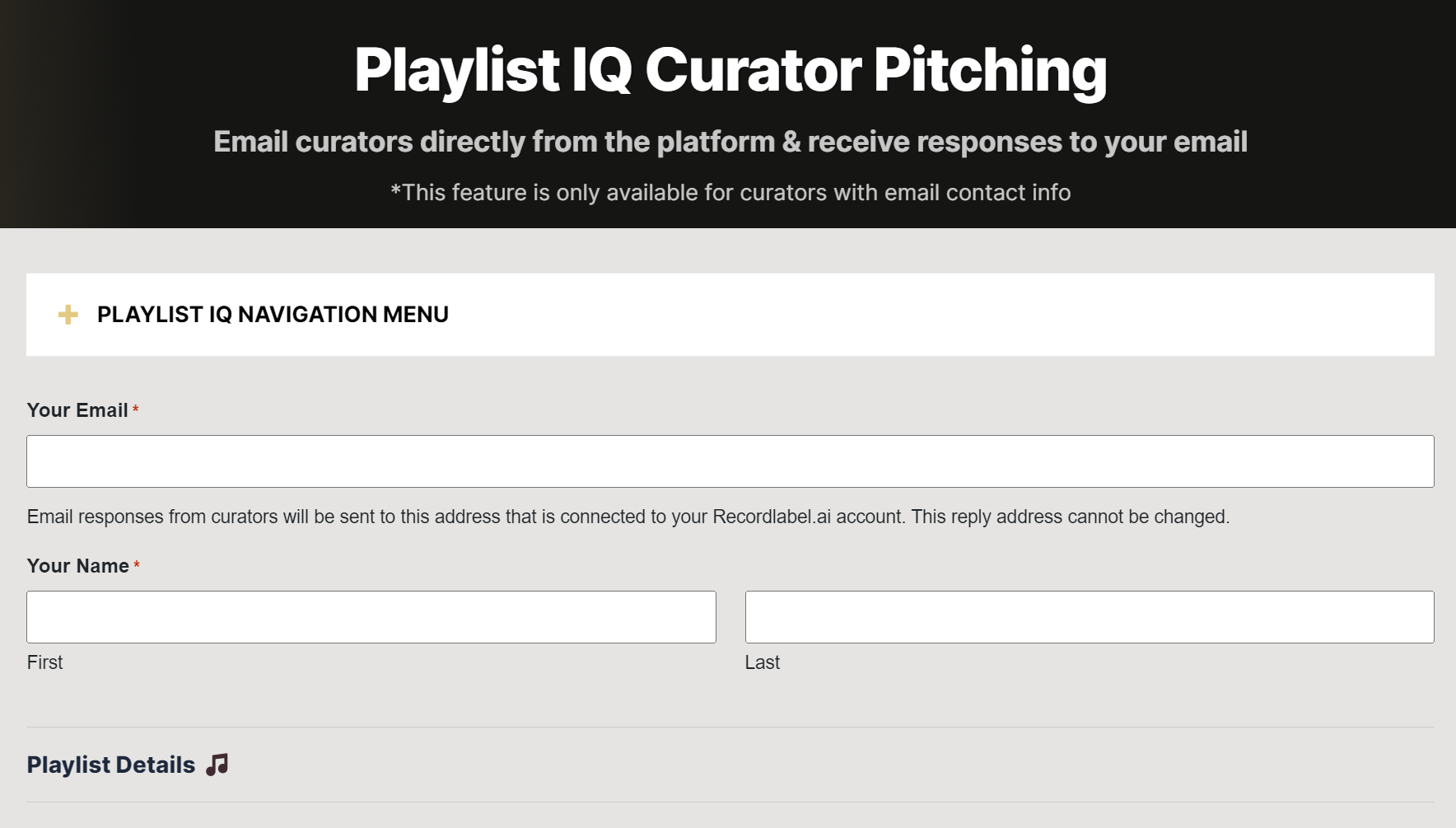 Playlist IQ Pitching Example