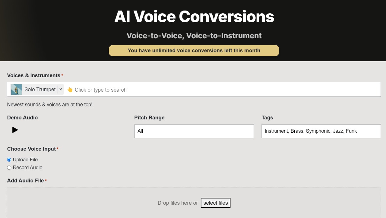 Turn Voice Into Instruments AI